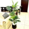 Artificial Areca Palm 5 Feet Tall Faux Palm Tree in Black Plastic Planter
